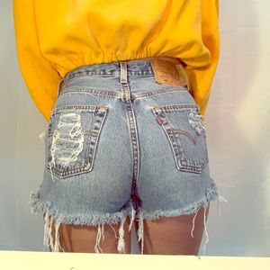 Levi’s distressed shorts